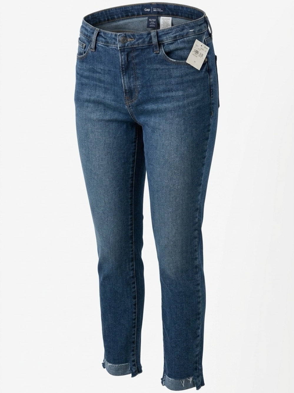 Good American Dark Blue Ankle Crop Slim Jeans